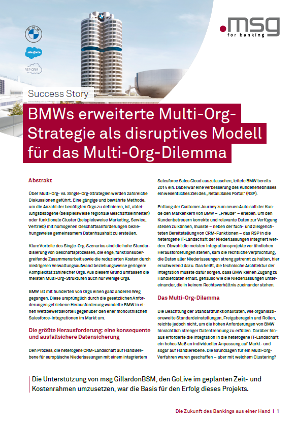 BMWs erweiterte Multi-Org- Strategie als disruptives Modell für das Multi-Org-Dilemma