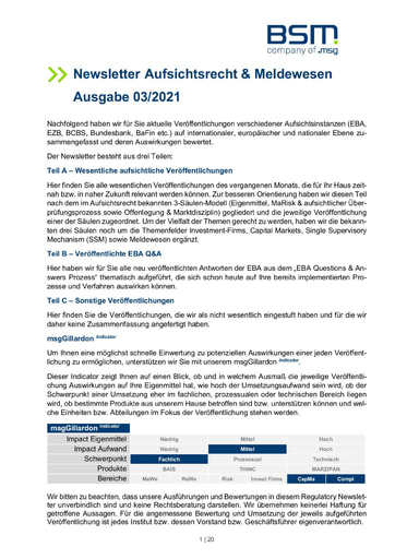 Aufsichtsrecht & Meldewesen Ausgabe 03/2021
