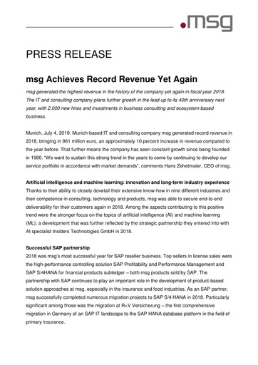 msg Achieves Record Revenue Yet Again