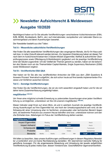 Aufsichtsrecht & Meldewesen Ausgabe 10/2020
