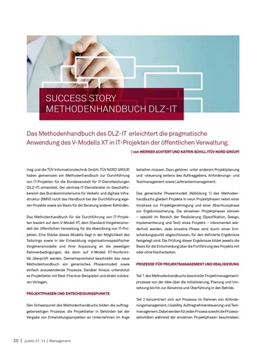 Beitrag in der .public / Ausgabe 01-2014: Success Story Methodenhandbuch DLZ-IT