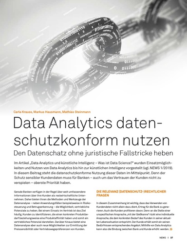 Data Analytics datenschutzkonform nutzen