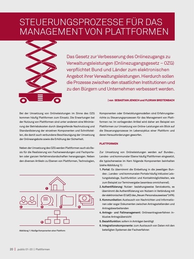 Beitrag in der .public / Ausgabe 01-2020: Steuerungsprozesse für das Management von Plattformen