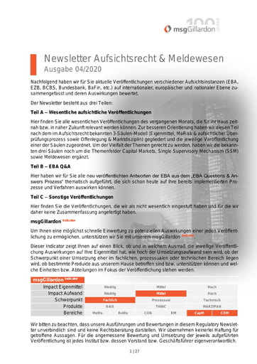 Newsletter Aufsichtsrecht 04-2020