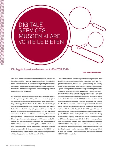 Beitrag in der .public / Ausgabe 04-2019: Digitale Services müssen klare Vorteile bieten
