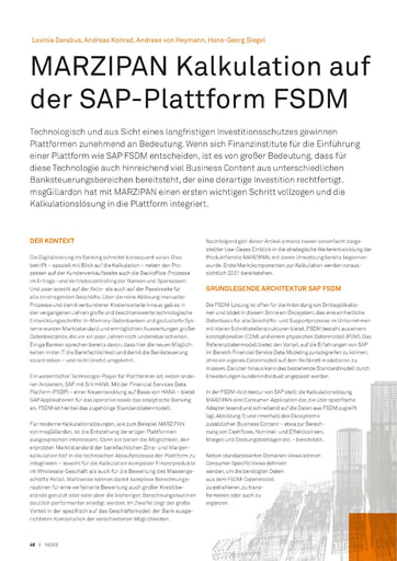MARZIPAN Kalkulation auf der SAP-Plattform FSDM