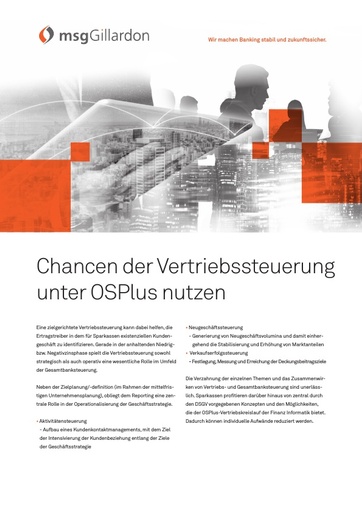 Chancen der Vertriebssteuerung unter OSPlus nutzen
