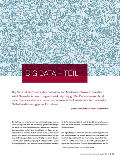 Beitrag in der .public / Ausgabe 01-2015: Big Data - Teil I