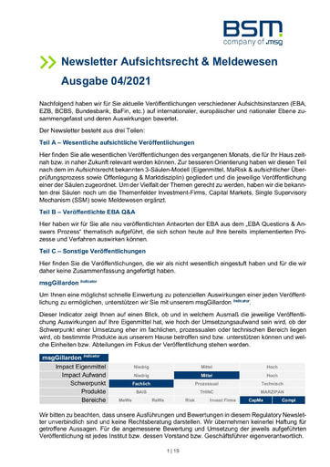 Aufsichtsrecht & Meldewesen Ausgabe 04/2021