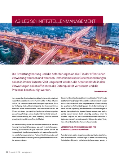 Beitrag in der .public / Ausgabe 02-2018: Agiles Schnittstellenmanagement