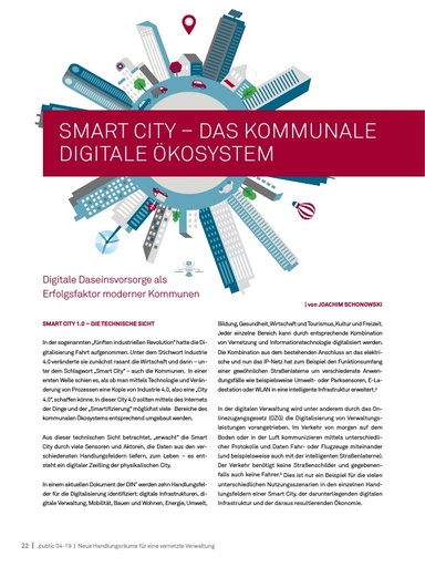 Beitrag in der .public / Ausgabe 04-2019: Smart City - das kommunale digitale Ökosystem