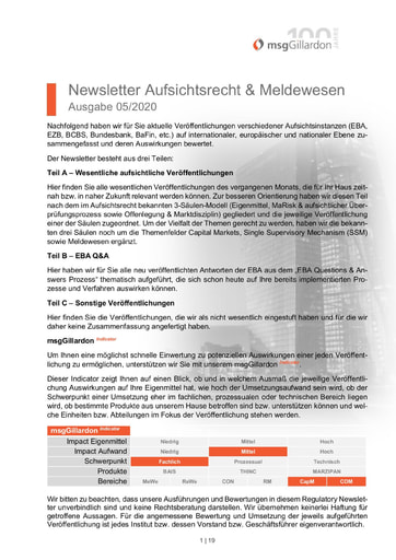 Newsletter Aufsichtsrecht 05-2020
