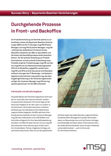 Bayerische Beamten Versicherungen: Durchgehende Prozesse in Front- und Backoffice