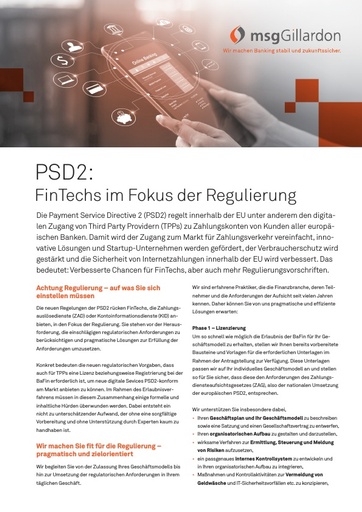 PSD2 - FinTechs im Fokus der Regulierung